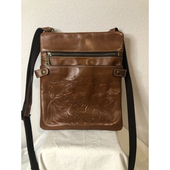 Patricia Nash Crossbody Leather New Unused Tooled Floral Florence - Picture 1 of 12